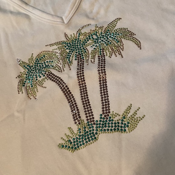 Sparkle Palm Tree Tee Shirt XL - Picture 2 of 5